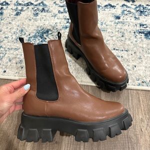 Princess Polly Brown Lugsole Boots